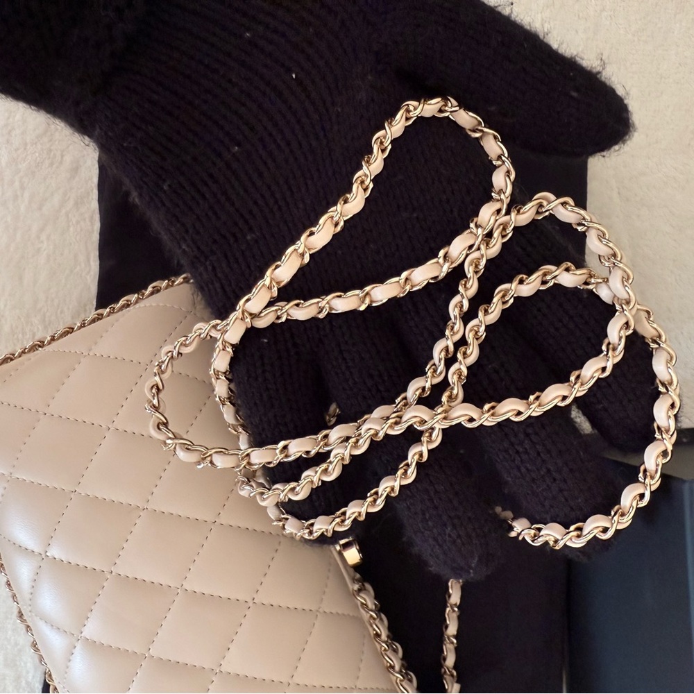 CHANEL Beige Quilted Evening Bag - Picture 9 of 13